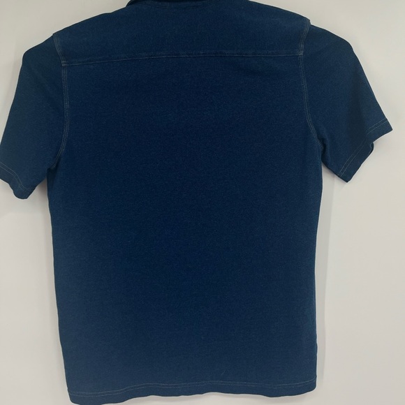 John Varvatos Collection Mens Lawrence Vintage Wash Camp Shirt Pacific Blue Sz M - Picture 7 of 7